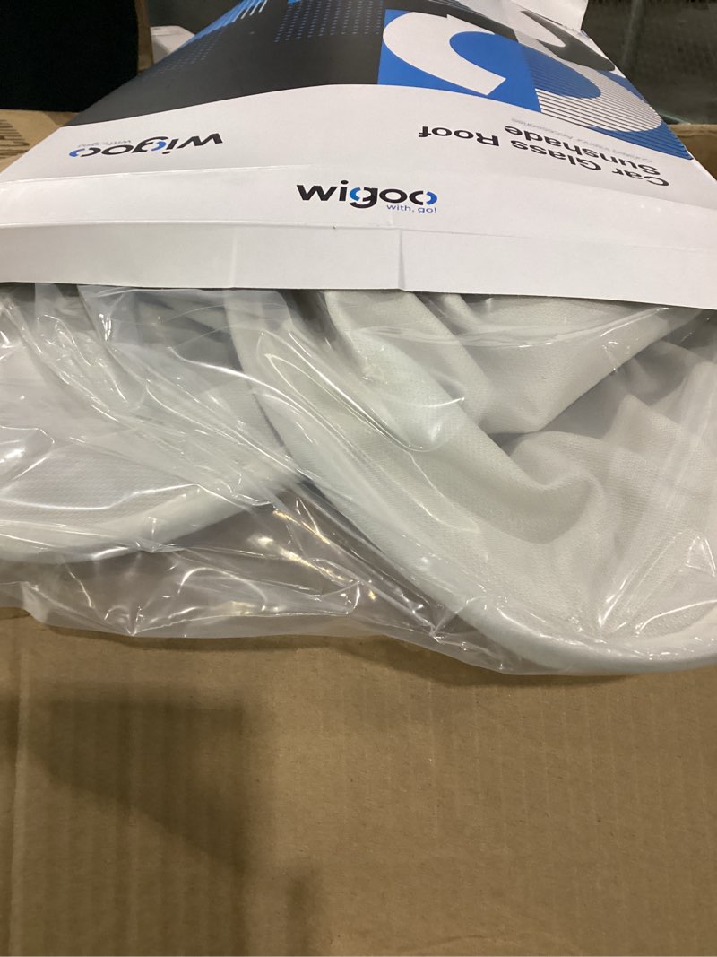 Condition photo showing As Is for wigoo tesla new model y juniper accessories sunshade roof [never sag, nano ice-crystal coatings] heat insulation glass roof sun shade, accessories for tesla new model y 2025 2026 launch, black black model y juniper 2025-2026
