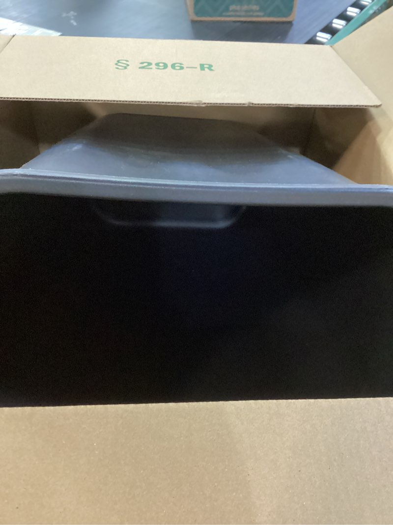 Condition photo showing Good Condition for Rubbermaid Commercial Wastebasket Trash Container, 41QT/10.25 GAL, Plastic, Black, Stackable Trash Can for Bedroom/Bathroom/Office, Fits Under Desk/Sink/Cabinet 10.25 Gallons Black 1