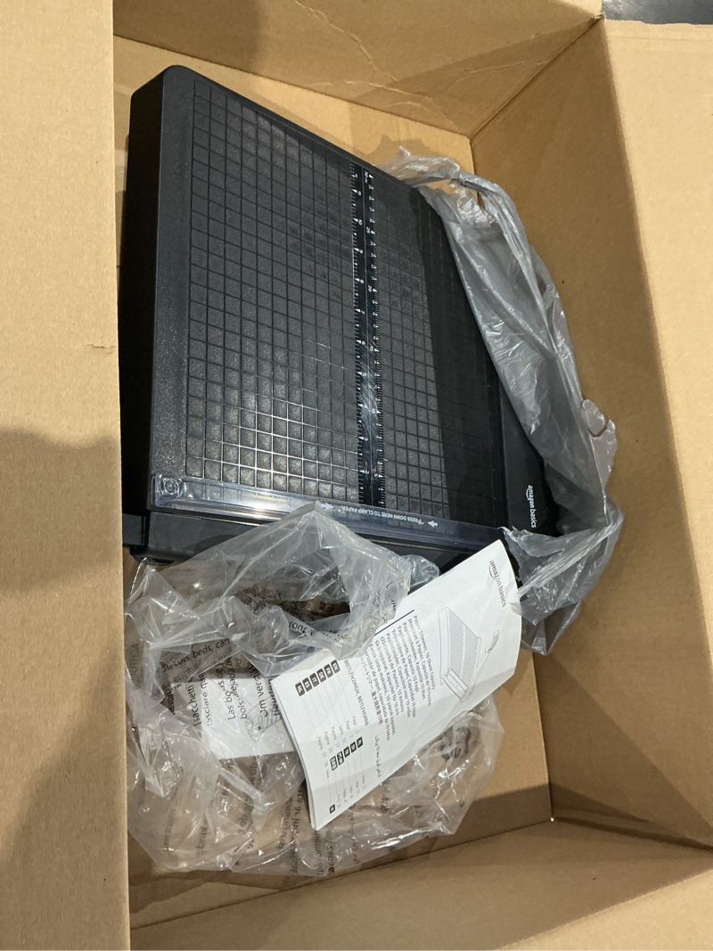 Condition photo showing As Is for trimmers paper cutter, paper cutters, a4 manually office financial invoice paper cutter, label business card poster trimming machine,