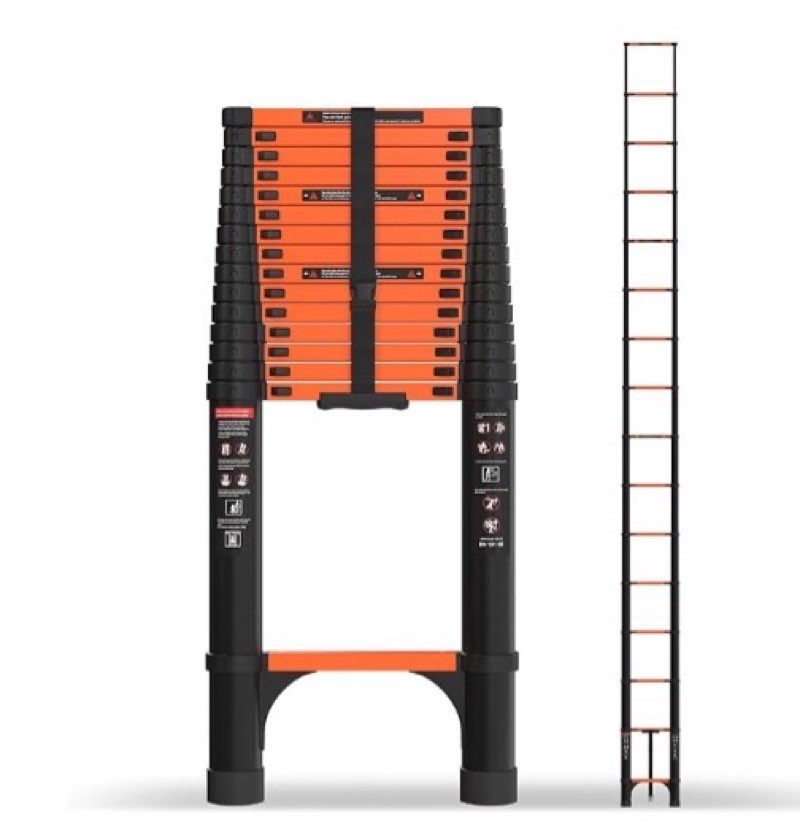 sinmeirun 20.3 ft telescoping ladder, aluminum extension ladder, 330 lbs load capacity, multi-purpos