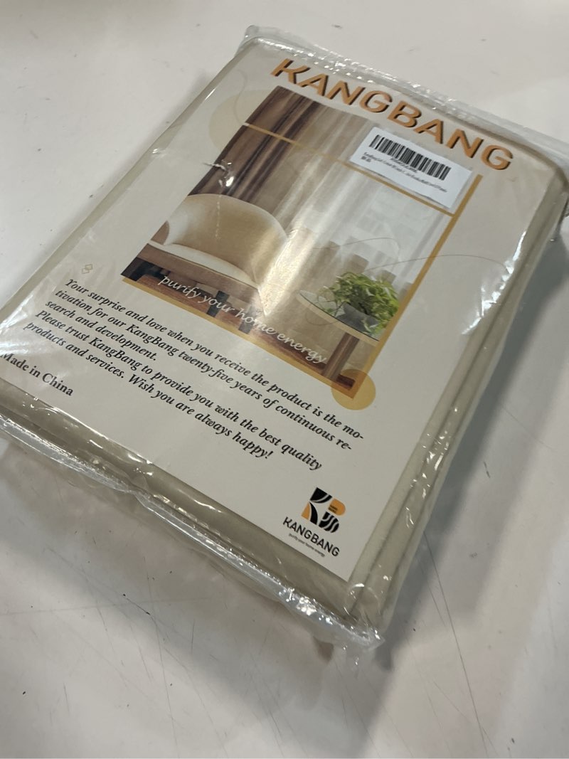 Condition photo showing New/Like New for kangbang soft cream 92 inch pinch pleat curtains room darkening luxury modern decor for nursery bedroom, pinch pleated privacy assured window curtains for living room with hooks,40x92 inch,2 panels cream 40"w x 92"l (pack of 2)