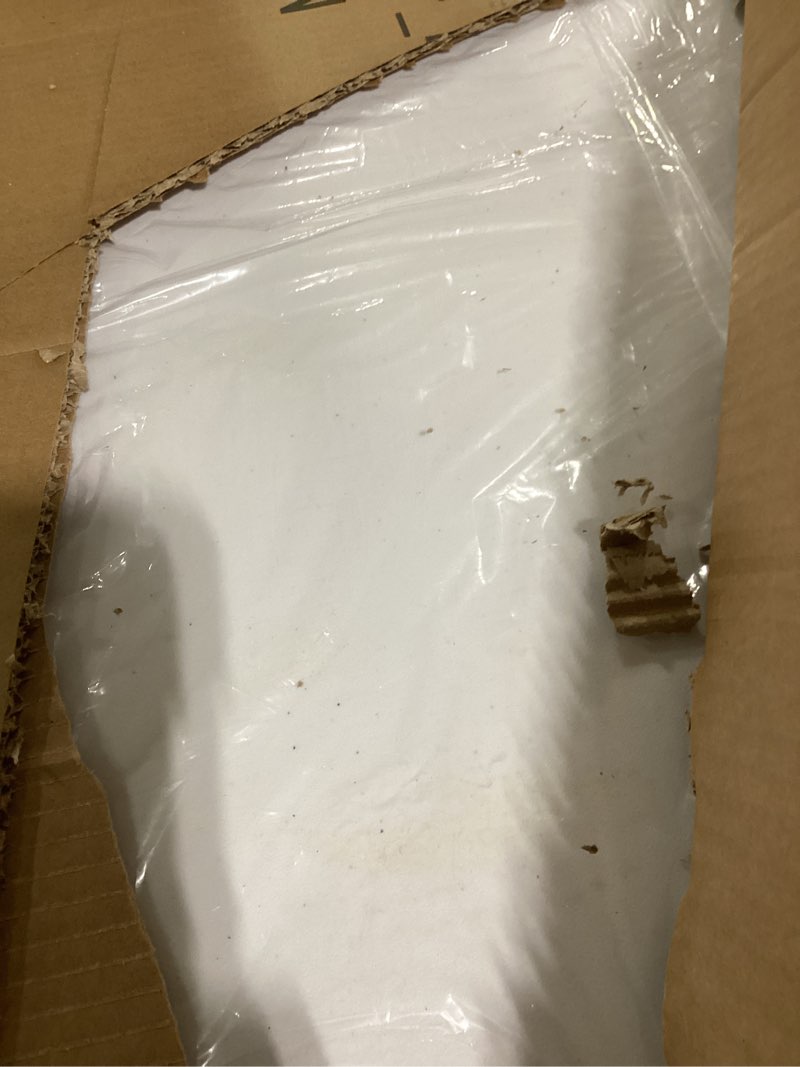 Condition photo showing Good Condition for Flash Furniture Freeman 4' Round Plastic Folding Event Table with Carrying Handle, Bi-Fold Portable Banquet Table for Indoor/Outdoor Events, White