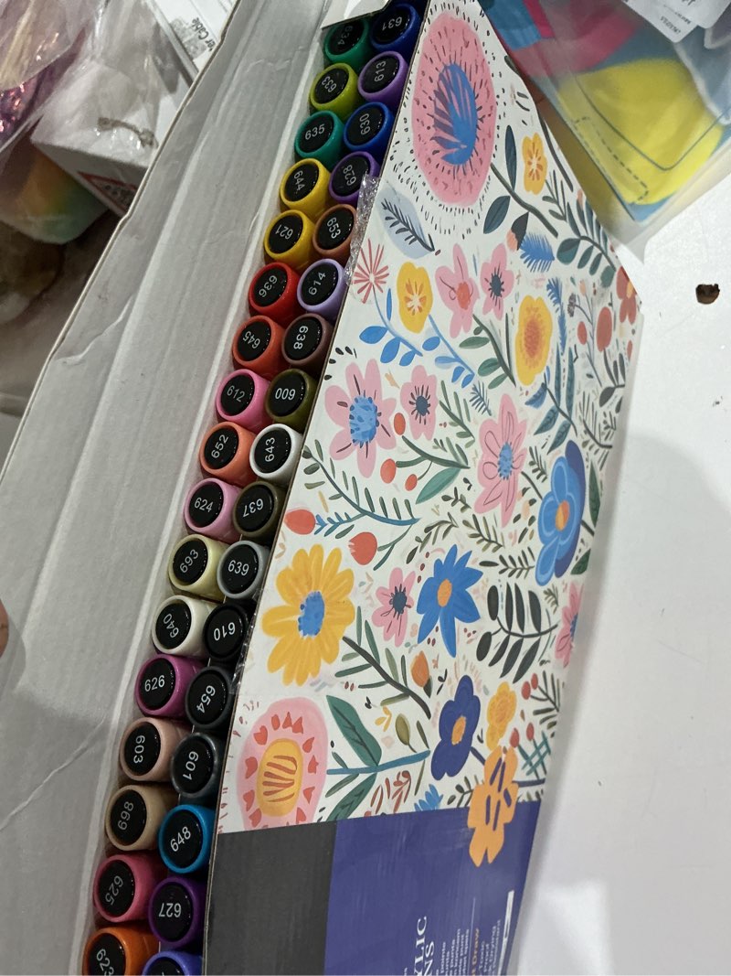 Condition photo showing Good Condition for Artecho Acrylic Paint Markers 48 Colors, Acrylic Paint Pens with Brush Tip and Fine Tip for Stone, Rock Painting, Paper, Pumpkin, Wood, Egg, Canvas, Ceramic, Fabric, leather, Glass, DIY Crafts