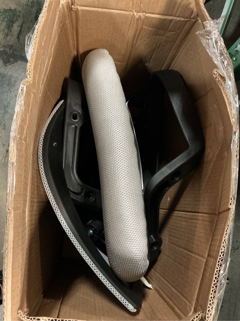Condition photo showing As Is for olixis office desk chair - ergonomic mid back with lumbar support & rocking mode, height adjustable with fixed armrest, storage back for computer, gaming, conference, meeting room, 360° swivel, grey grey 1