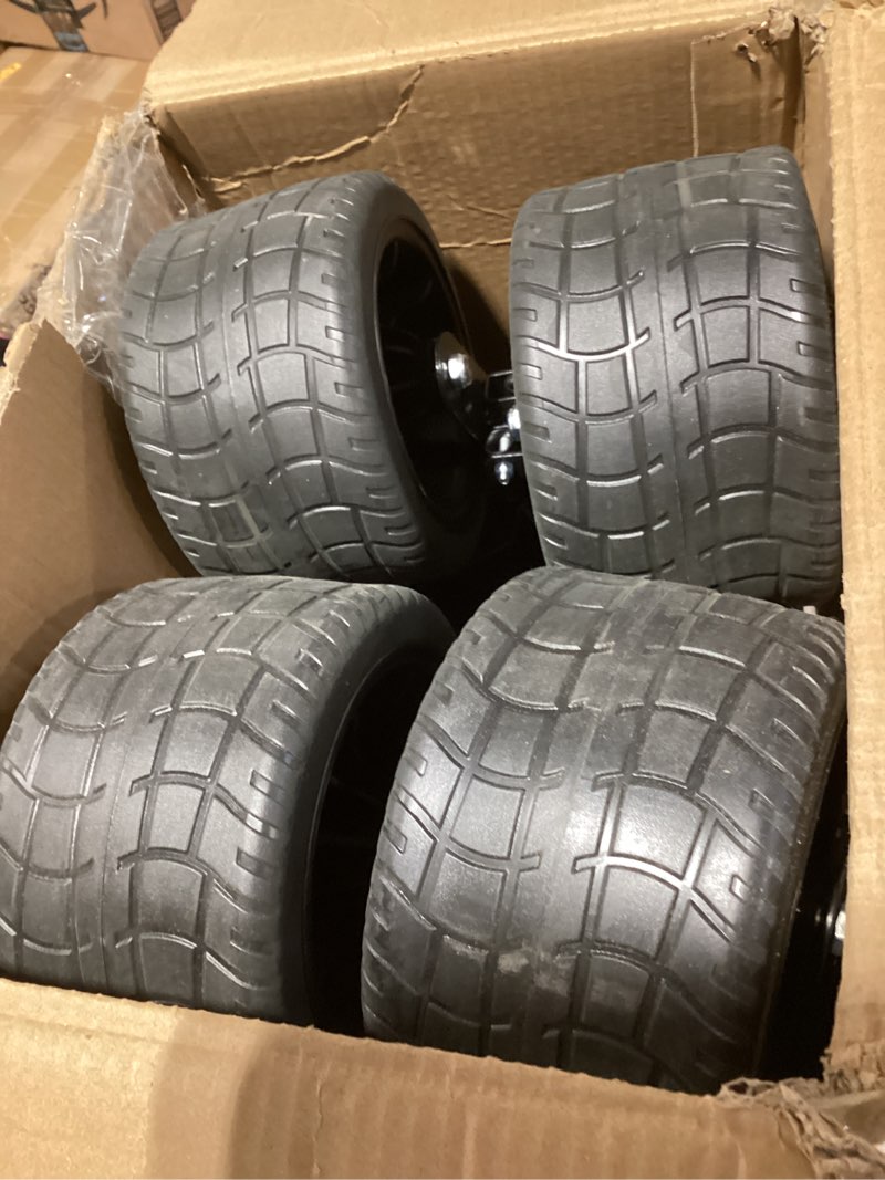 Condition photo showing As Is for Collapsible Beach Wagon Cart with Big Wheels, 440LBS Upgrade Large Capacity Folding Wagon, Foldable Grocery Cart with Side Pocket and Brakes, Ideal for Sand Camping Outdoor Garden Sports, Black 300L Black-3