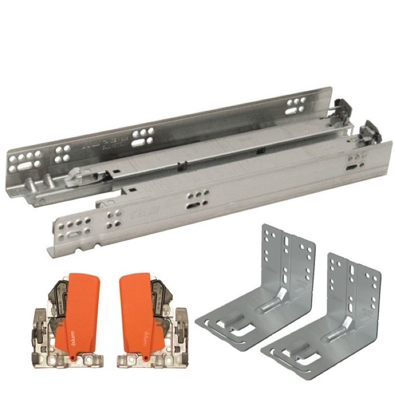 KCOLVSION 1 Pair 22 Inch 260 Lb Capacity Heavy Duty Drawer Slides(with Stainless Screws),Side Mount Undermount Full Extension 3 Fold Ball Bearing Stainless Steel Hardware Drawer Rails