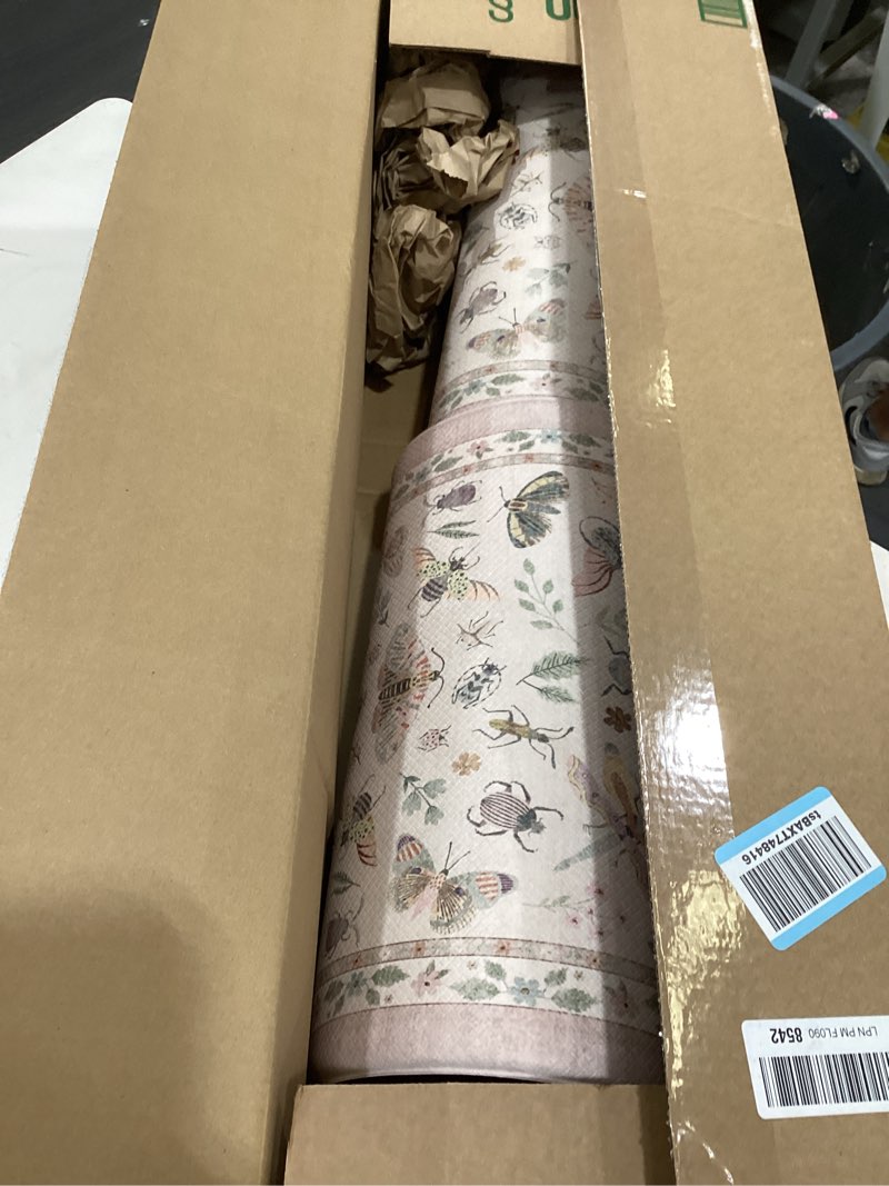 Condition photo showing Good Condition for collive kitchen mats for floor, cushioned anti fatigue mat pink floral rugs non skid waterproof sink rug, memory foam comfort standing mat for office, laundry, desk, 2'x6' pink 24" x 71"