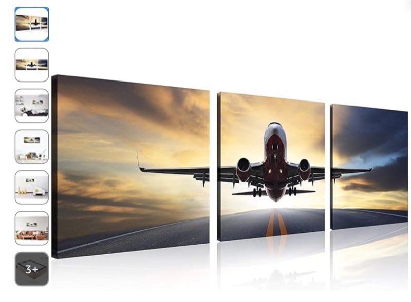 tutubeer vintage airplane wall art vintage airplane decor plane at sunset old paper plane picture canvas aircraft wall art stretched and framed aircraft picture artwork for home decor,3 pcs/set