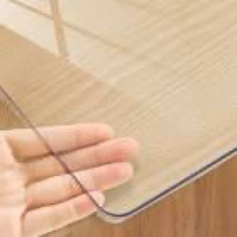 kasepie 20 x 36 inch clear table cover protector,1.5mm thick plastic table cover, clear plastic tablecloth protector, grime proof and easy to clean, suitable for dining table? coffee table?dresser 36" x 20" (rectangular) clear 1.5mm thick