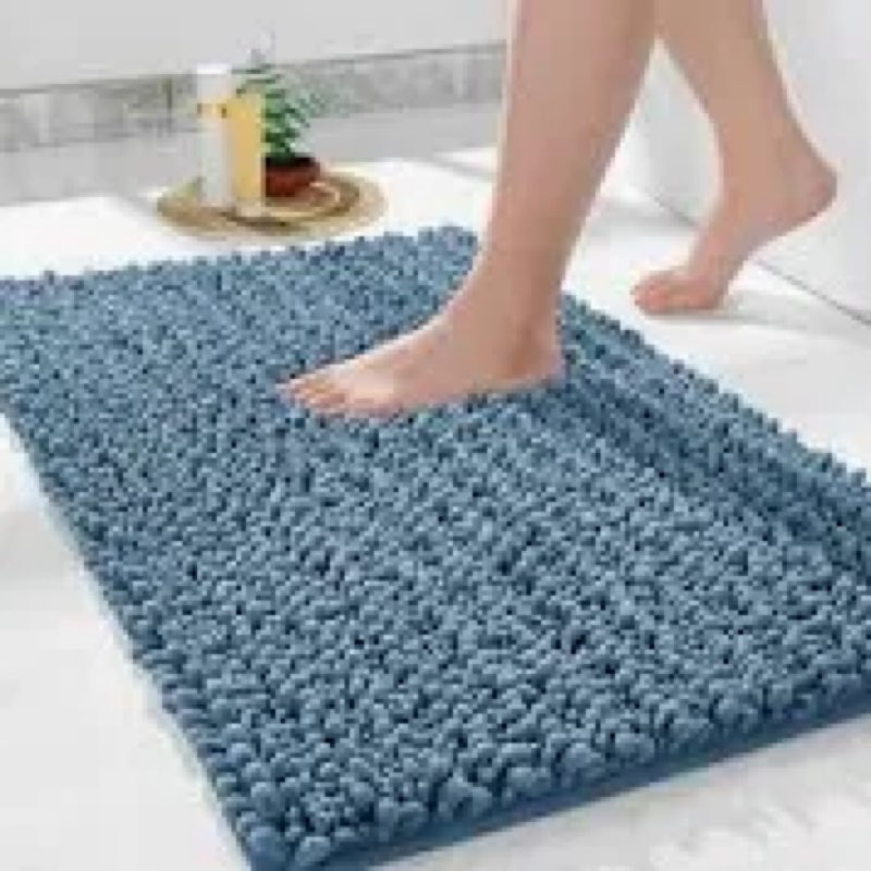 yimobra bath mats for bathroom 36.2 x 24, soft shaggy large size bath rug, non-slip, super absorbent and thick, machine washable quick dry shower rug, bath mat for bathroom floor, rustic turquoise 36\\\" x 24\\\" rustic turquoise
