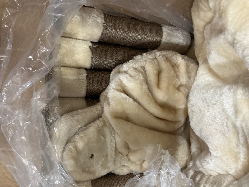 Condition photo showing As Is for Globlazer Big Cat Tower for Indoor Cats, 80inch Cat Tower for Multiple Adult Cats XXL Cat Tree with Scratching Post, Hammock, 3 Perches, 2 Condos, 2 Hanging Basket, F80, Beige 80inch Beige