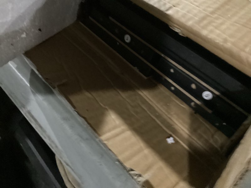 Condition photo showing As Is for Bathroom Wall Cabinet, Bathroom Cabinet with Barn Doors & Adjustable Shelf, Over The Toilet Storage Cabinet, Medicine Cabinet, Black