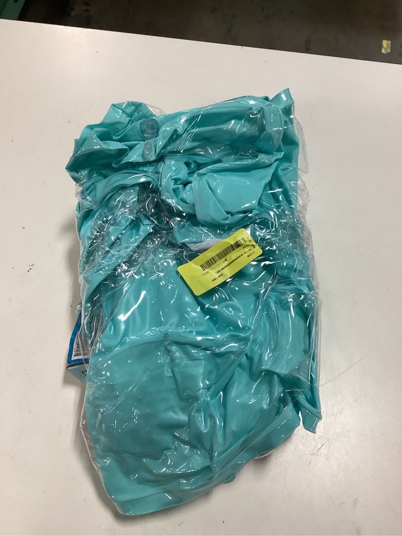 Condition photo showing As Is for bluescape inflatable comfort chair lounge pool float, teal, age 14 & up, unisex