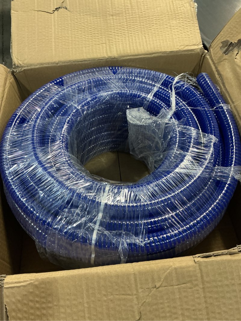 Condition photo showing New/Like New for Pangda PVC Suction Hose 3/4" x 100 ft Blue Reinforced Spiral Low Temperature Flexible Industrial & A