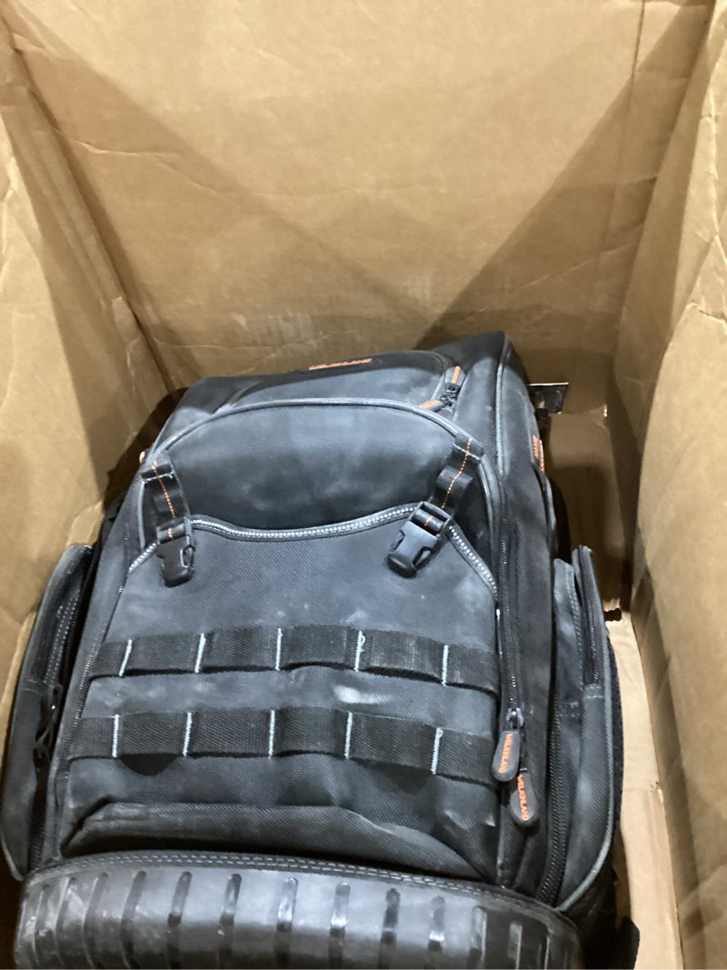 Condition photo showing As Is for welkinland 72pockets rolling tool backpack, large tool bag with wheels, rolling electrician bag with wheels for men