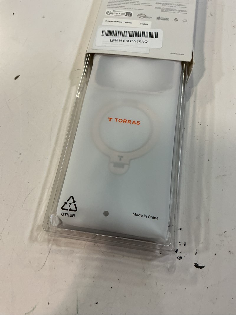 Condition photo showing New/Like New for torras q3 vegskin for iphone 17 pro max case leather, 360 spin magnetic stand, fit for magsafe, camera control, shockproof premium organic silicone leather case for iphone 17 pro max, cloud white cloud white for iphone 17 pro max, 6.9"