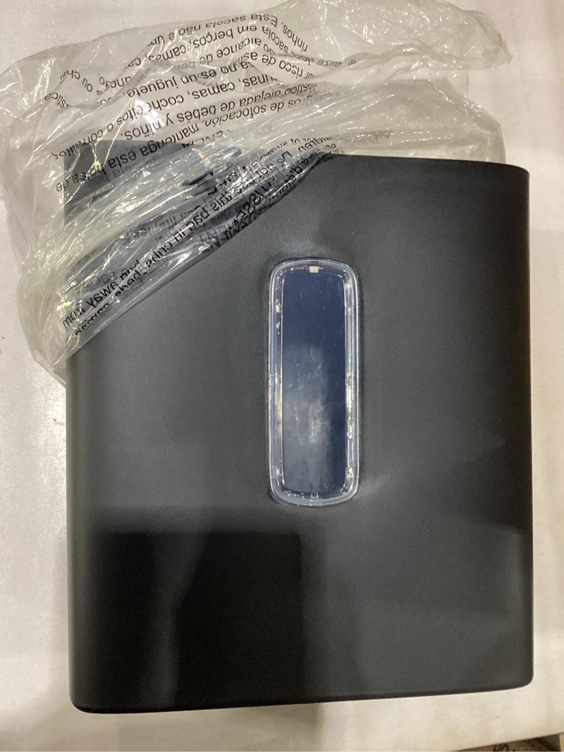 Condition photo showing As Is for Amazon Basics Cross Cut Paper and Credit Card Shredder, 12 Sheet (New Model), Black 12 Sheet Black