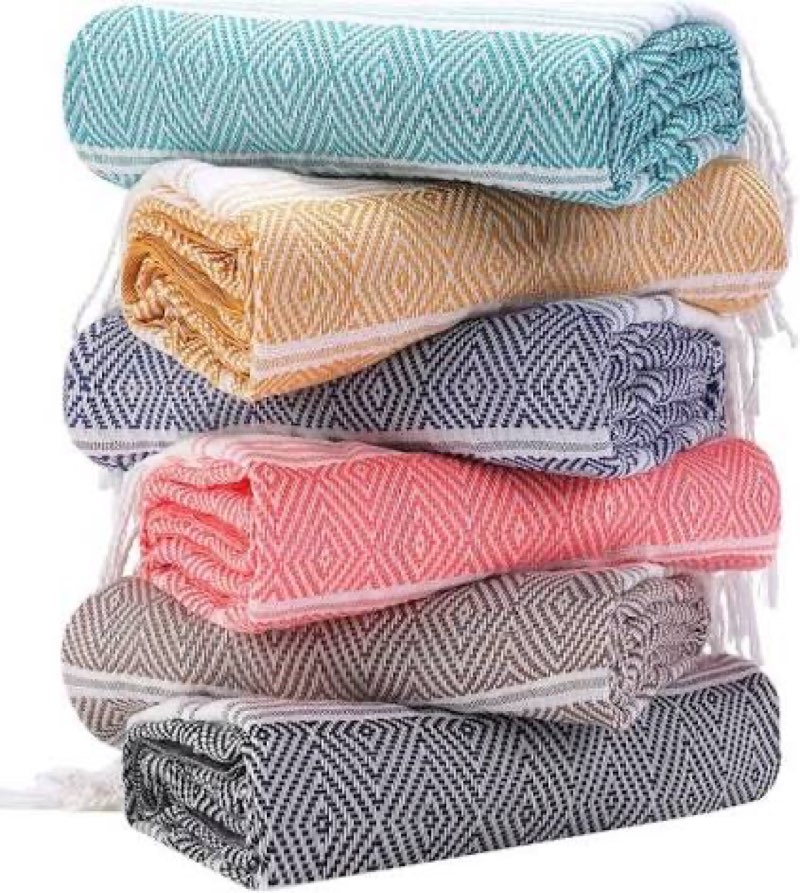 6 pack cotton turkish beach towel lightweight thin travel vacation essentials oversized xl towels se