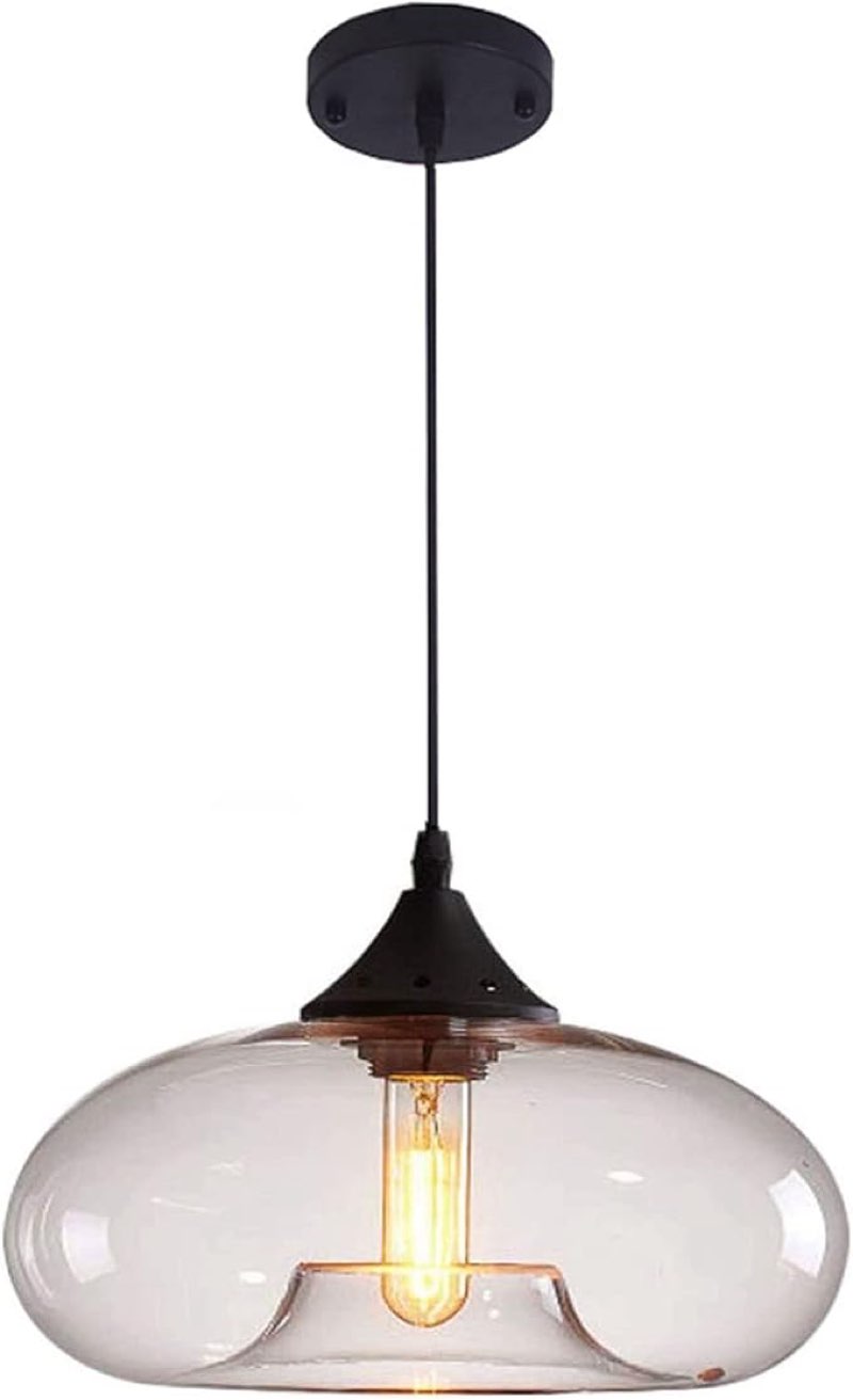 ( similar)Industrial Vintage Colorful Glass Pendant Light Retro Loft Bar E27 Ceiling Hanging Lamp Kitchen Dining Room Bedroom Chandelier 28cm Made in China