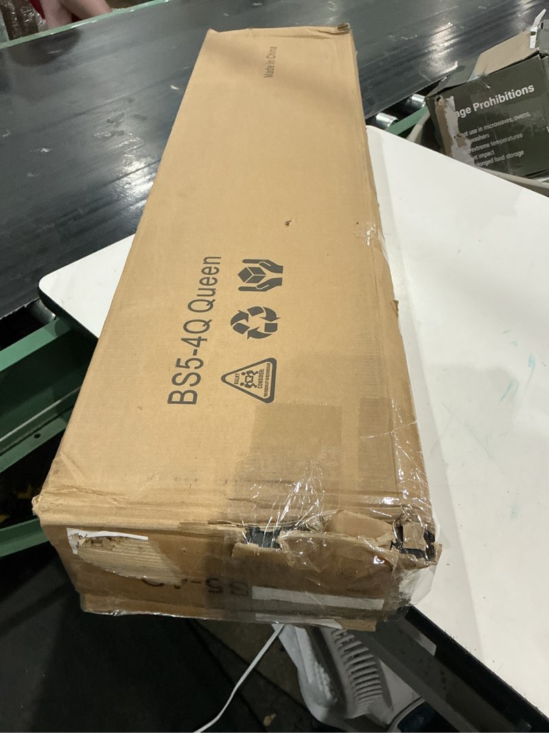Condition photo showing As Is for 5-inch low-profile, heavy-duty metal box spring for a queen bed (60" l × 80" w)