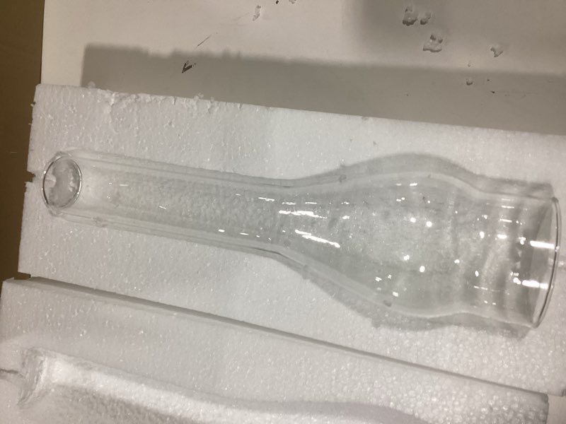 Condition photo showing Good Condition for 3 x 12Inch Clear Glass Lamp Chimney for Vintage and Antique Style Fixture Replacement Globes & Shades, Handblown Clear Glass Chimney Lamp Shade for Oil Lamps Wall Lamps Home Decor 3*12inch