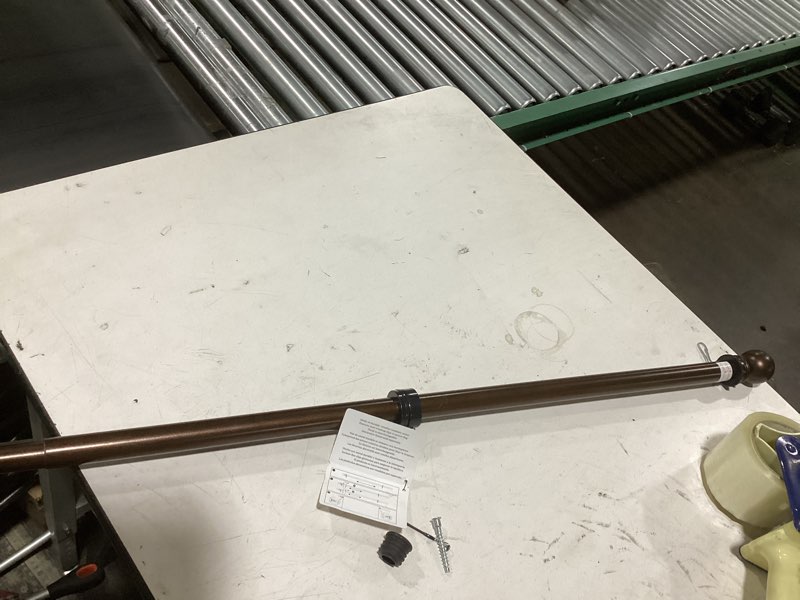 Condition photo showing Good Condition for evergreen flag telescoping 5ft metal flag pole | incl two tangle-free ring clips | bronze | wall mounted for home garden outdoor | house and 3'x5' american flags with pole sleeve or grommets