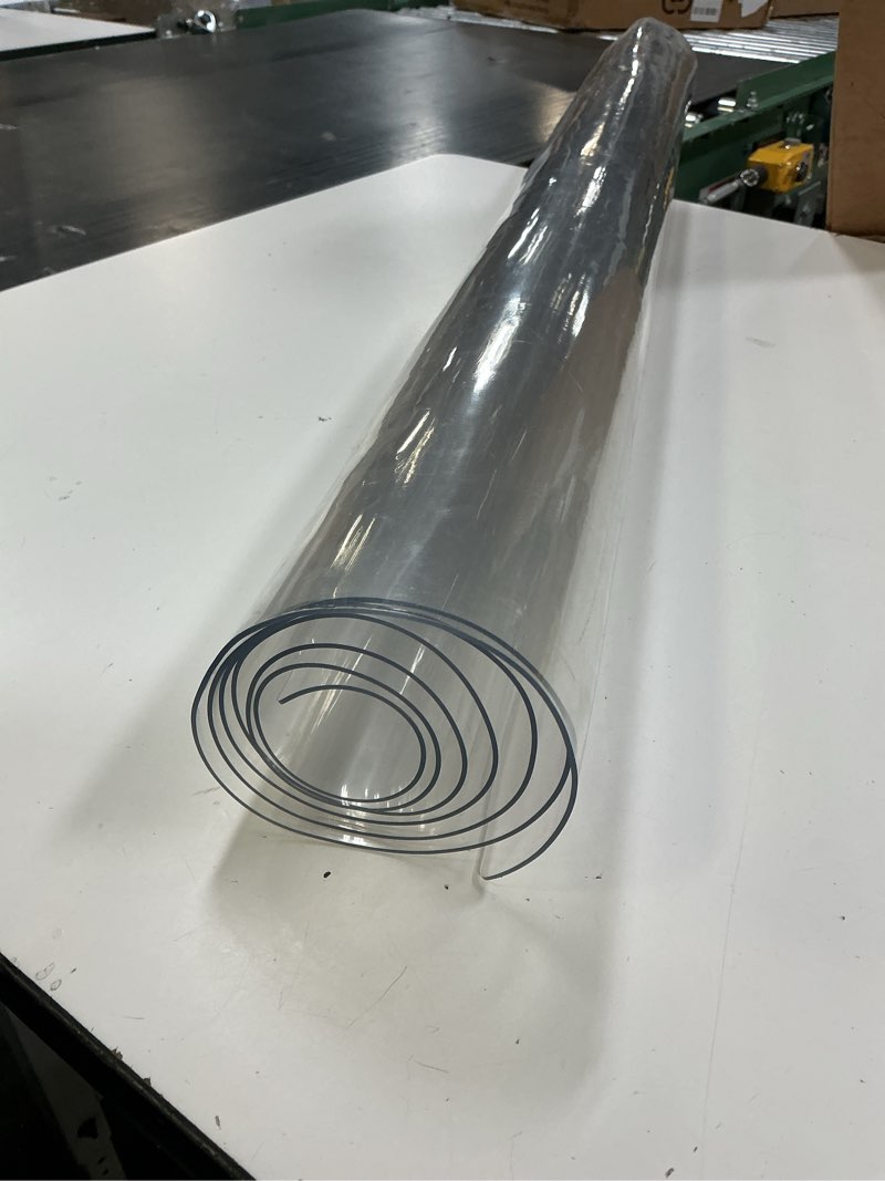 Condition photo showing Good Condition for 28"x60"crystal pvc table cover protector, waterproof pvc tablecloth, 2mm thickened protector for table, desk, coffee table, workbench,dresser, tv stand, counter 60" x 28" clear 2mm