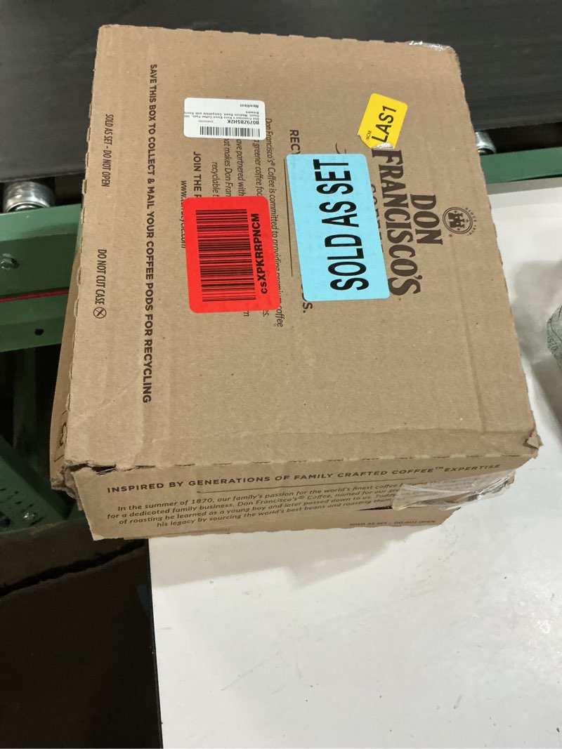 Condition photo showing New/Like New for (Best by:07/08/27) Don Francisco's Kona Blend Coffee Pods, 100 Count, Medium Roast, Compatible with Keurig Brewers Kona Blend 100 Count (Pack of 1)