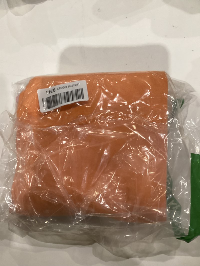Condition photo showing New/Like New for Cutiefox Women's Knit 2 Piece Dress Cami Crop Top High Side Slit Bodycon Long Skirt Set Small Orange Colorblock