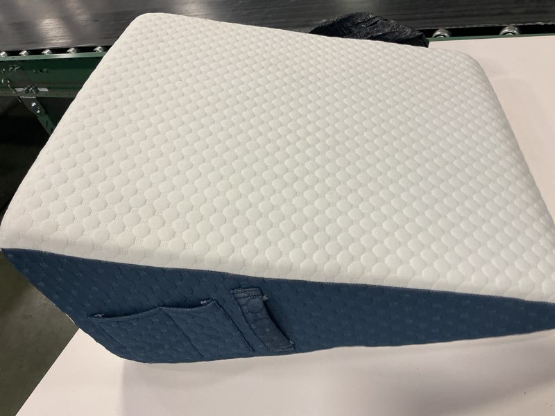 Condition photo showing As Is for Wedge Pillow with Extra Replaceable Covers, 2024 New 12'' Bed Wedge Pillow for Sleeping and Snoring, Acid Reflux, Heartburn, GERD, Top Memory Foam Pillow Wedge for Improved Post-Surgery Sleep
