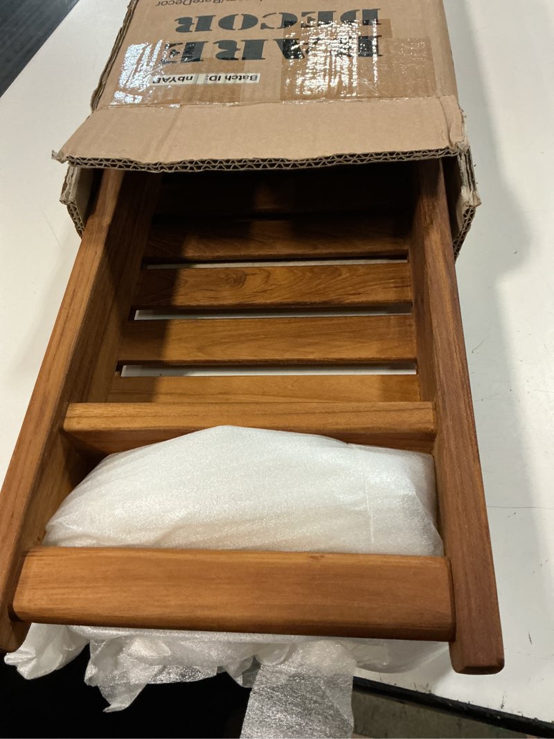 Condition photo showing Good Condition for bare decor vaske natural teak wood bathtub caddy, 33" wide