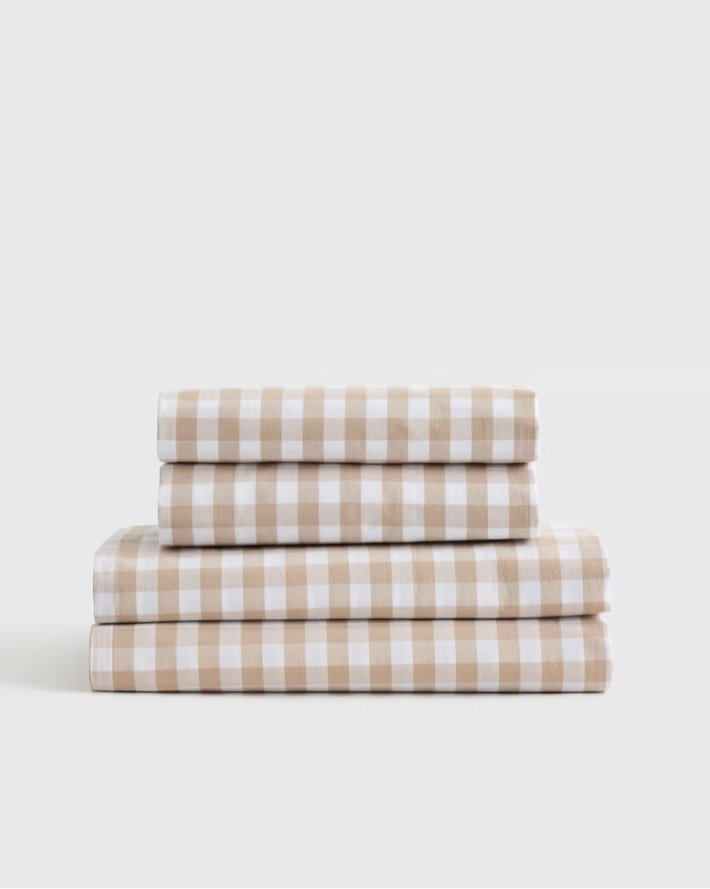 Classic Organic Percale Gingham Sheet Set size king