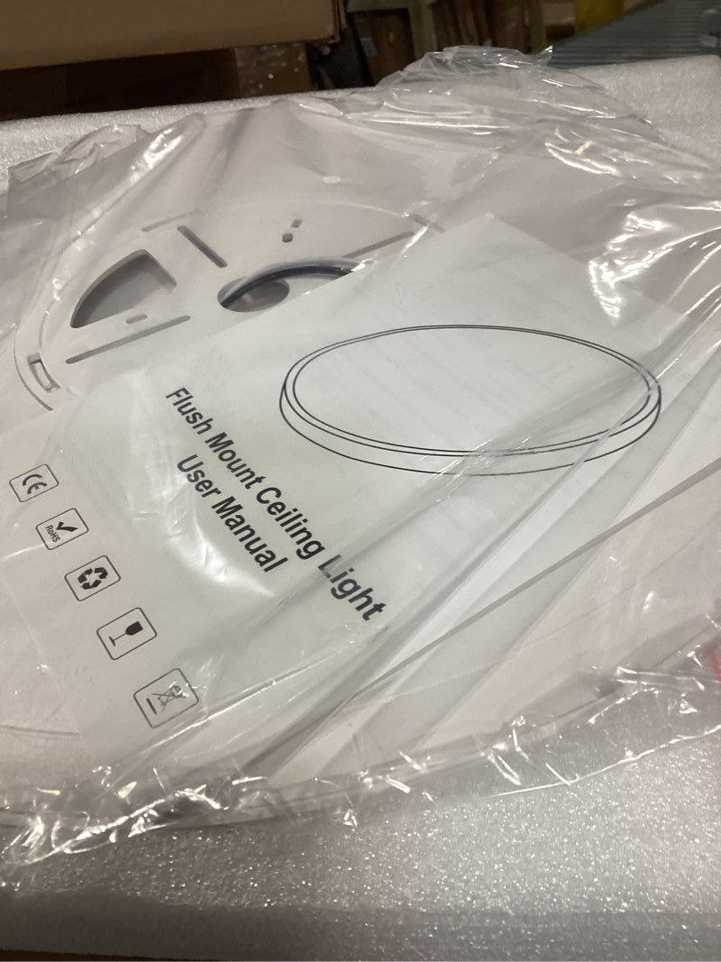 Condition photo showing New/Like New for taloya flush mount 12 inch ceiling light (milk white shell), 20w surface mount led light fixture for bedroom kitchen,5 color temperatures in one,0.94 inch thickness round white(5cct) 12inch-1 pack