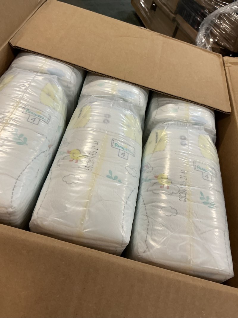 Condition photo showing As Is for Pampers Swaddlers Diapers, Size 4 (15-34 lbs), 150 Count, Absorbent, Keeps Baby Dry and Comfortable,