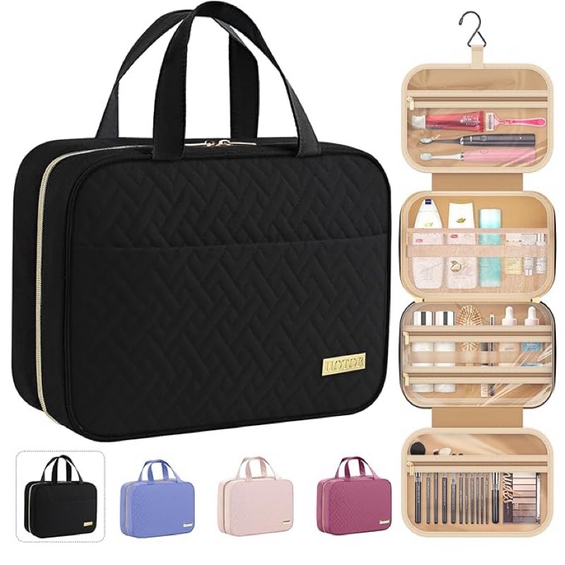 hotor travel toiletry bag – hanging toiletry bag for women and men, makeup bag/large comparison, waterproof travel accessories, travel essentials, medium size, black