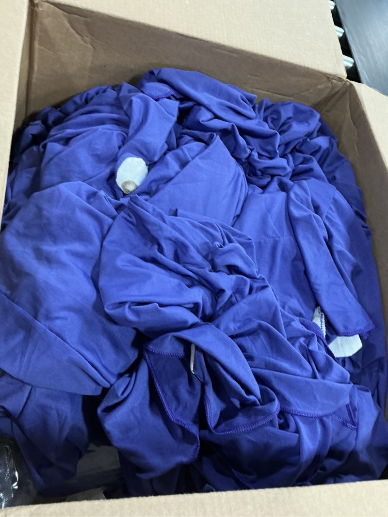 Condition photo showing As Is for VEVOR Chair Covers, Polyester Spandex Chair Cover, Stretch Slipcovers for Wedding Party Dining Banquet Flat-Front Chair Covers (Purple-a, 50PCS) Purple-a 50PCS  (Color is Blue)