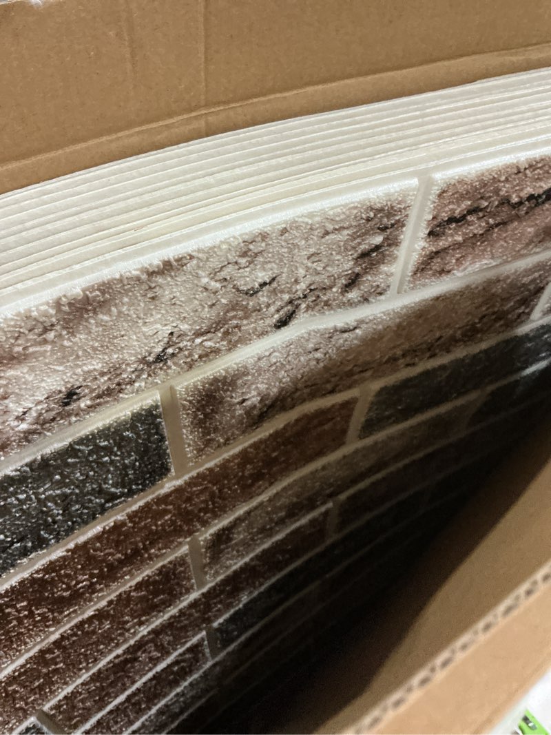 Condition photo showing New/Like New for art3d 10-pack 52.5 sq.ft faux brick 3d wall panels peel and stick in gray brown, self adhesive water