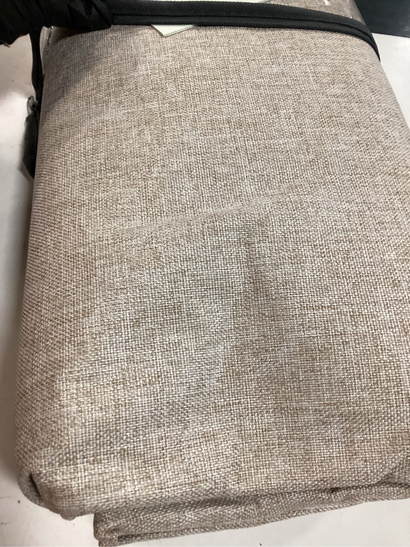 Condition photo showing New/Like New for 100% blackout shield linen blackout sliding door curtains for living room, back tab/rod pocket thermal insulated curtains for sliding glass doors, 1 panel set, 100" w x 84" l, oatmeal burl | oatmeal 100"w x 84"l (pack of 1)