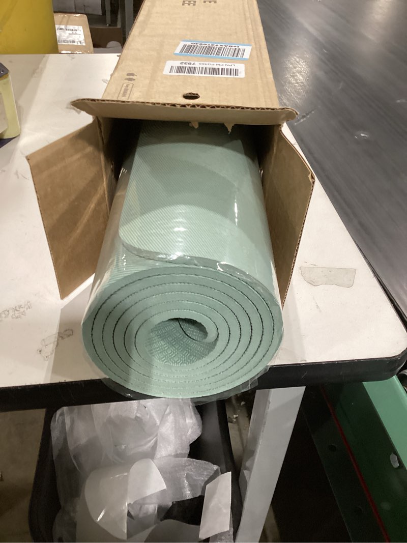 Condition photo showing Good Condition for keep yoga mat, 32" extra wide exercise mat with strap for men and women, 7mm thick double-sided non-slip eco-friendly yoga mat for pilates, workout and fitness pale green