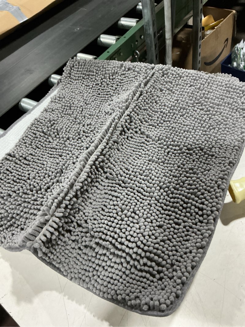 Condition photo showing As Is for plush chenille non-slip rug