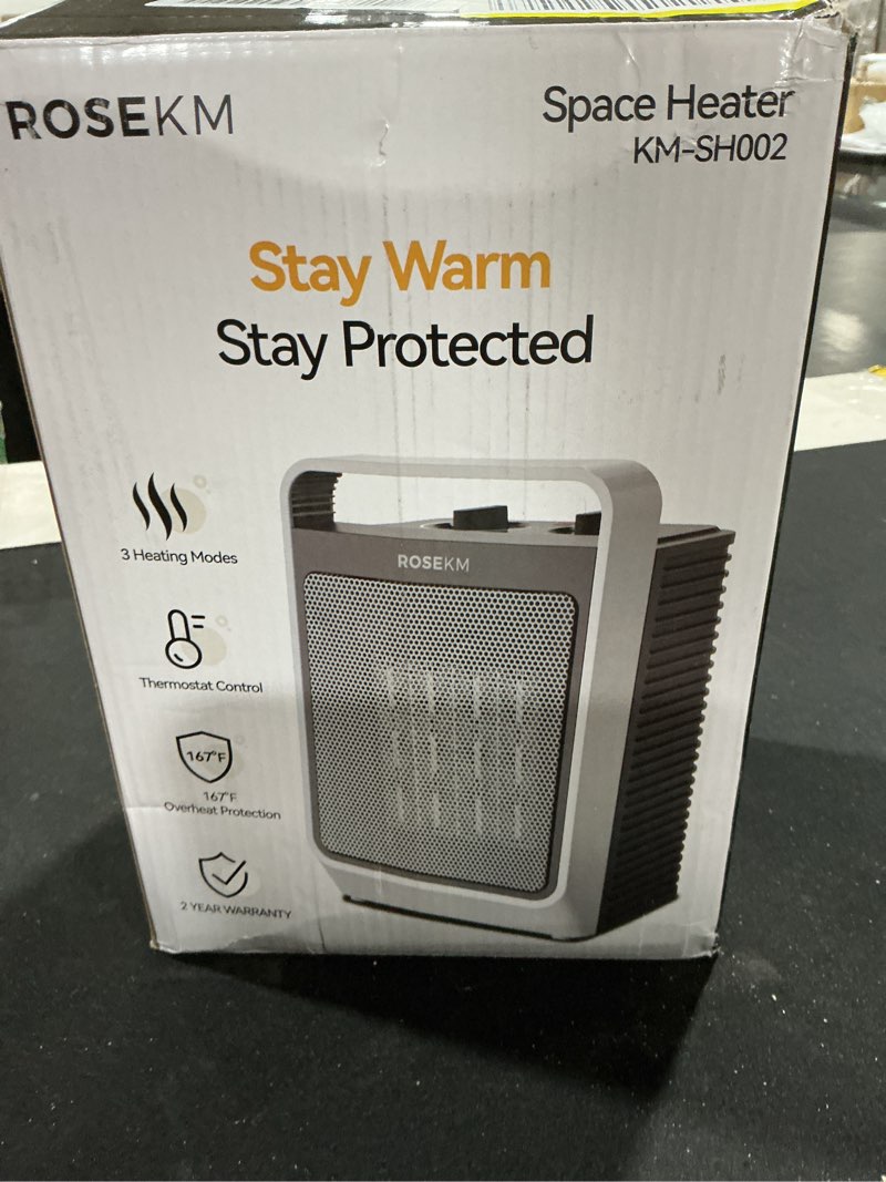 Condition photo showing Good Condition for ROSEKM Space Heaters for Indoor Use, 1500W Portable Electric Heater with Thermostat, Ceramic Heater 