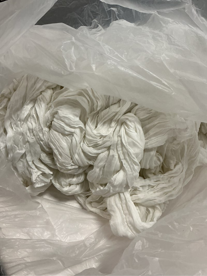 Condition photo showing As Is for 30 pack white cheesecloth table runner 17 x 108 inch cheese cloth table runners 9ft white table runner rustic romantic sheer gauze runner for wedding party baby shower table decoration 30 pack - 17x108 inch white