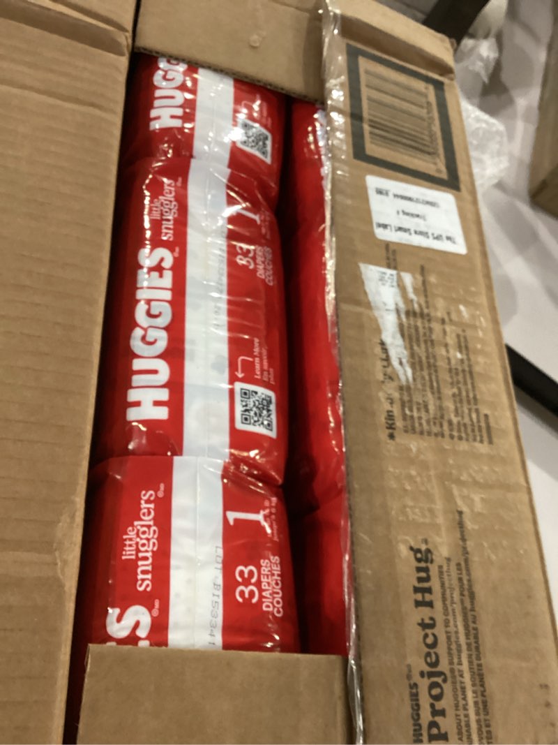 Condition photo showing New/Like New for huggies size 1 diapers, little snugglers diapers, size 1 (8-14 lbs), 198 count (6 packs of 33), packaging may vary