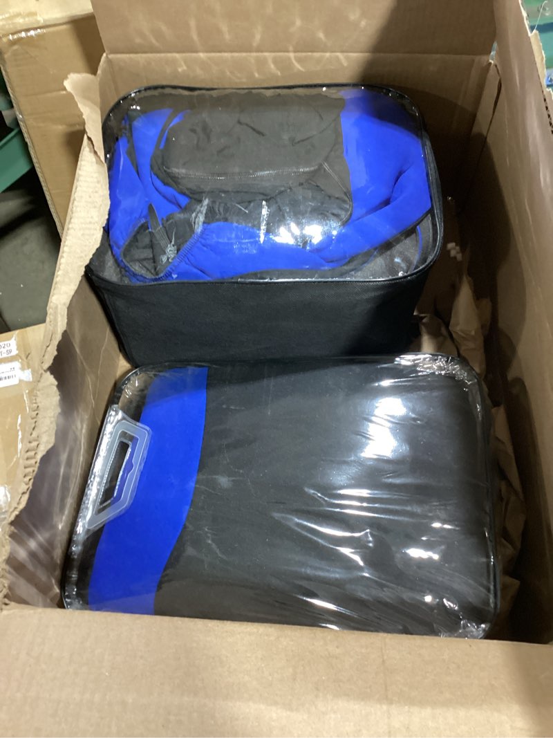 Condition photo showing Good Condition for fh group light & breezy cloth car seat covers, 7 seater three row set- airbag & split ready -universal for cars trucks and suvs blue/black