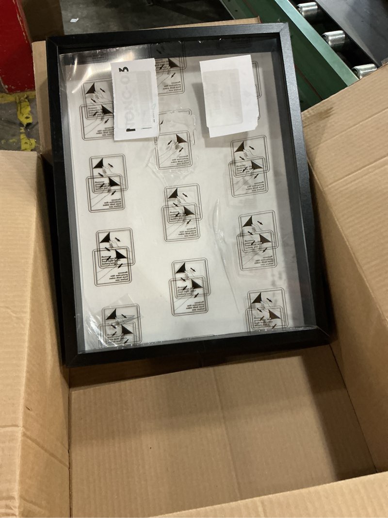 Condition photo showing As Is for americanflat 20x24 picture frame with polished plexiglass - black picture frame - wide photo frames made of engineered wood for vertical or horizontal wall display - epic collection - black black 20x24