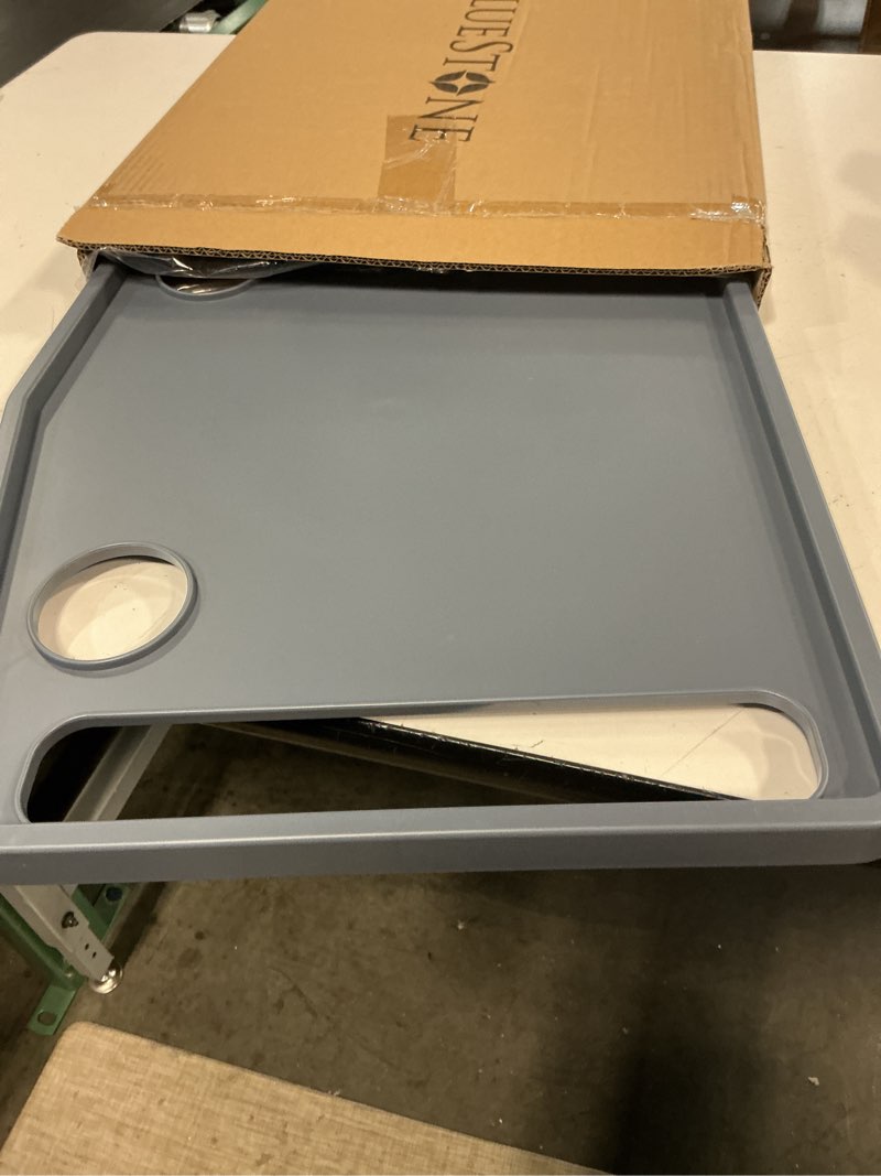 Condition photo showing Good Condition for walker tray table with 2 cup holders - universal trays for standard folding walkers - home mobility accessories by bluestone (gray)