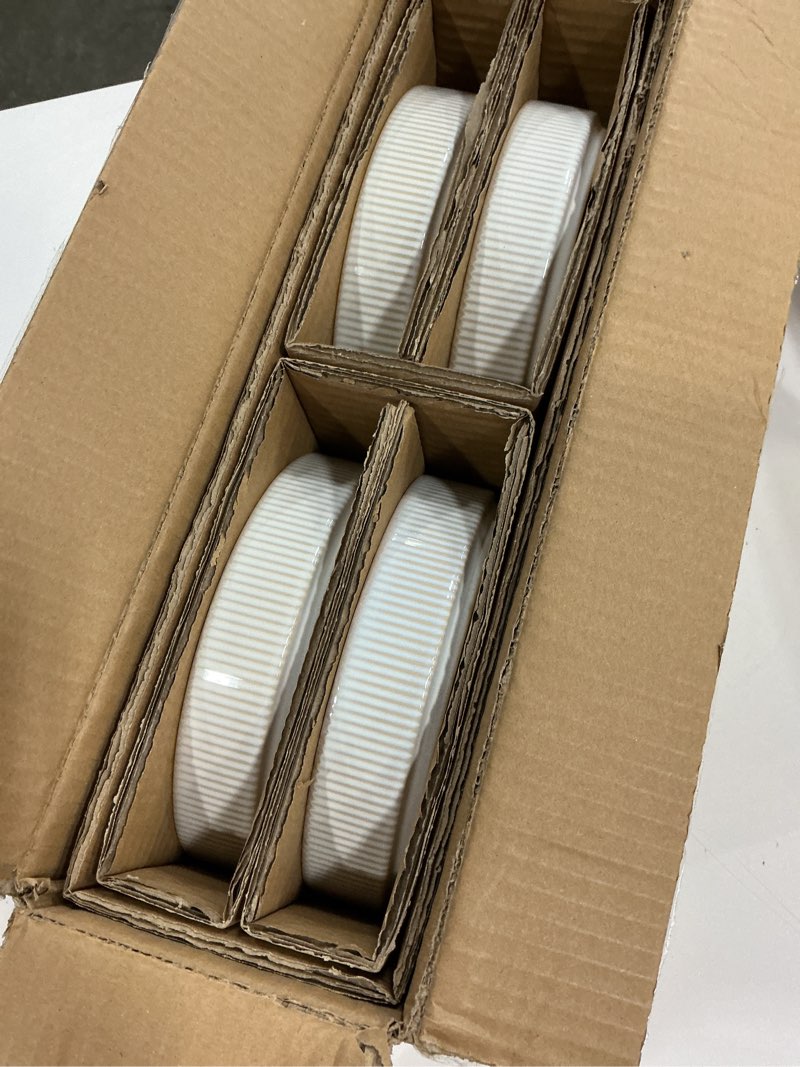 Condition photo showing New/Like New for famiware Star 7.5" Pasta Bowls Set, Salad Bowl Set of 4, Double Reactive Glaze, Stackable, Ideal for Your Friend for Housewarming, Festivals, Cappuccino White Cappuccino White 4 pcs