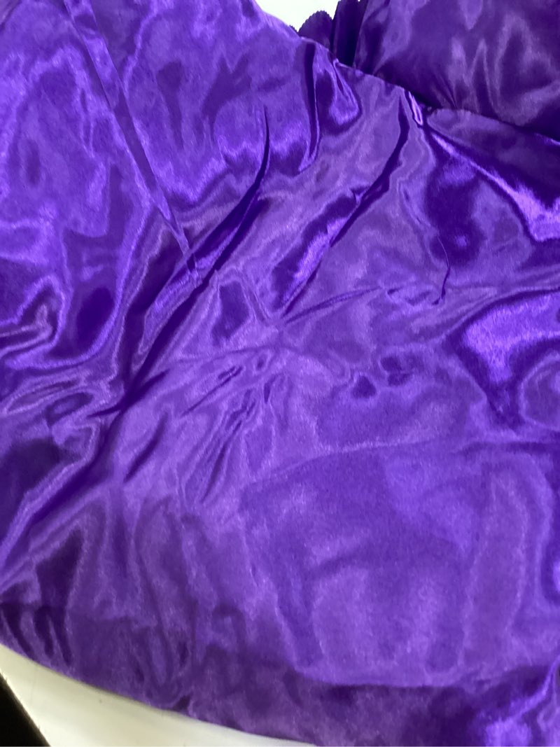 Condition photo showing Good Condition for kkjiaf 4 pack 120 inch round tablecloth satin purple round table cover, silky satin dining table clo