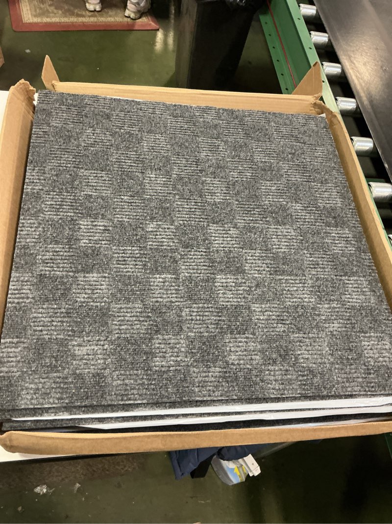 Condition photo showing New/Like New for FOSS 7CDMN6612PK Crochet,Peelnstick TilsN66 Sky Grey,PK15, 24\"L x 24\"W