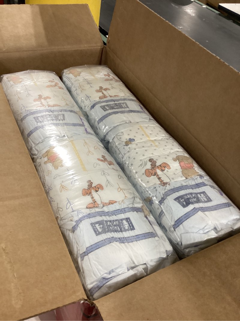 Condition photo showing New/Like New for huggies size 4 diapers, little snugglers baby diapers, size 4 (22-37 lbs), 120 count, packaging may vary size 4 120